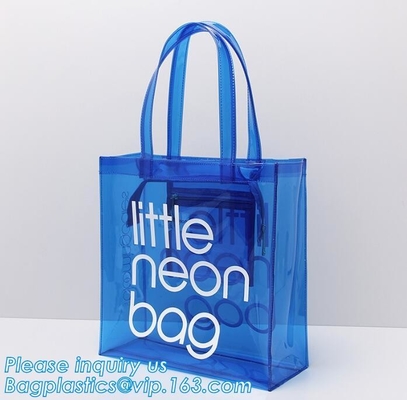 De ritssluitingszak van Eco vriendschappelijke pvc/duidelijke bag/PVC het handvatzak van pvc, Duidelijke pvc-handvatzak, Duidelijke plastic boodschappentas, Superieure qual