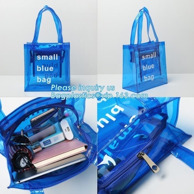 De ritssluitingszak van Eco vriendschappelijke pvc/duidelijke bag/PVC het handvatzak van pvc, Duidelijke pvc-handvatzak, Duidelijke plastic boodschappentas, Superieure qual