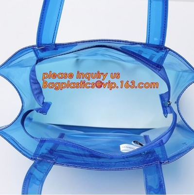 De ritssluitingszak van Eco vriendschappelijke pvc/duidelijke bag/PVC het handvatzak van pvc, Duidelijke pvc-handvatzak, Duidelijke plastic boodschappentas, Superieure qual