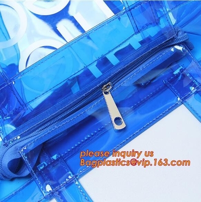 De ritssluitingszak van Eco vriendschappelijke pvc/duidelijke bag/PVC het handvatzak van pvc, Duidelijke pvc-handvatzak, Duidelijke plastic boodschappentas, Superieure qual
