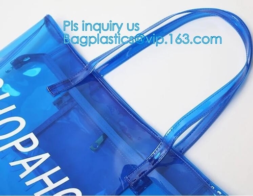 De ritssluitingszak van Eco vriendschappelijke pvc/duidelijke bag/PVC het handvatzak van pvc, Duidelijke pvc-handvatzak, Duidelijke plastic boodschappentas, Superieure qual