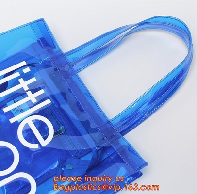 OEM de verpakkingszak van pvc van het de dienst transparante handvat rekupereerbare, de Wijnzak van pvc van Handvatcarry plastic cooler bag, het winkelen zakwi
