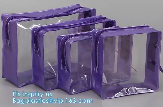 het winkelen van pvc van de manierdouane zak met uw embleem, milieuvriendelijke transparante het winkelen zak door machine voor kosmetische goedkope gift