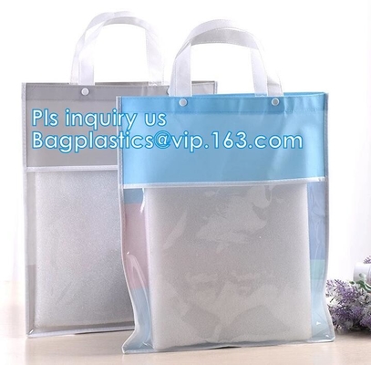 het winkelen van pvc van de manierdouane zak met uw embleem, milieuvriendelijke transparante het winkelen zak door machine voor kosmetische goedkope gift
