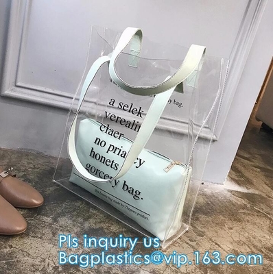 Toiletry behandelt de Kosmetische het Handvatzak van Pvc, pvc-zak withTube zak van douane de populaire pvc in het groot, Waterdichte Transparante Cosme