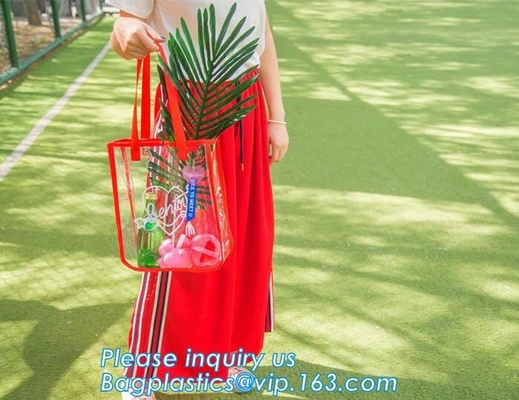 Het Strandzak van pvc van schoudertote pouch clear met Binnenlandse Zak, van het de vrouwen grote ontwerp van geleipvc van de de handtasschouder de slingerzak van l