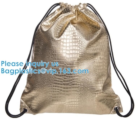Pu van het Drawstringsleer de Zak van Drawstring van het Rugzakpu Hologram, schoonheidsmiddelen, bevordering, het winkelen, supermarkten, giften, kleding