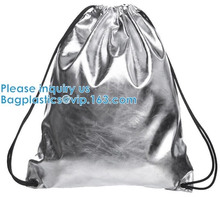 Pu van het Drawstringsleer de Zak van Drawstring van het Rugzakpu Hologram, schoonheidsmiddelen, bevordering, het winkelen, supermarkten, giften, kleding