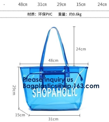 Waterdichte van de de Zakzomer van Strandpvc het Strandzak, van de Leveranciers Transparante pvc van China de Vrouwenzakken Tote Beach Handbags
