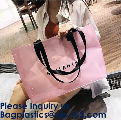Heet Amazonië verkoopt de Transparante Boodschapper Bag Women Pink Jelly Shoulder Bag Female Big Tote Girl Handbags van de Hologramlaser