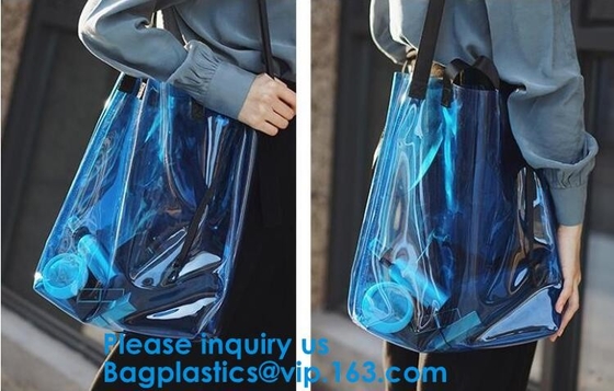 De vrouwen ontruimen Jelly Beach Bag Clear Transparent-van de de Schouderhandtas van Pvc het Strand Winkelend Zwemmend Duurzaam Tote Bag