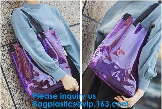 De vrouwen ontruimen Jelly Beach Bag Clear Transparent-van de de Schouderhandtas van Pvc het Strand Winkelend Zwemmend Duurzaam Tote Bag