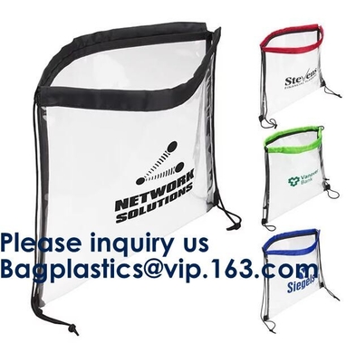Van de Gift Duidelijke Pvc Drawstring van de bevorderings vormt de Kleine Doek de Rugzakzak, de Transparante Duidelijke Zakken Bagease van pvc Drawstring pac
