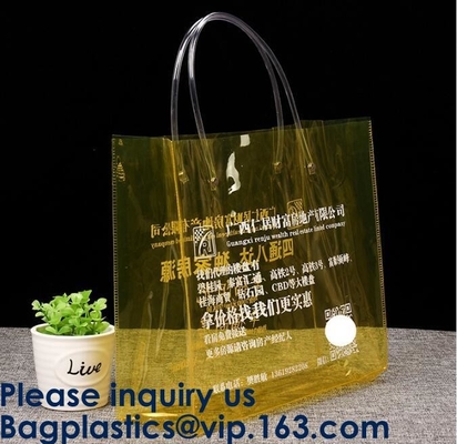 Transparant Pvc-het Winkelen Zakpvc Tote Bag, OEM de Handvatten van de de Manierzak van Supermarktpvc ontruimt het Winkelen Zakken, Bagease, Bagplast