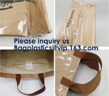 Biologisch afbreekbaar Promotiebagease-van drie-Laag het Leerhandvat Tote Bag Handtaspvc Tote Waterproof Craft Paper Bag