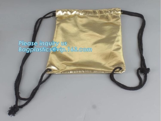 De Zakken van het de Zakkenleer van Drawstring van het douanepu Leer met EMBLEEM, de Waterdichte Pu-Zak van Leerdrawstring, Bagease, Bagplastics