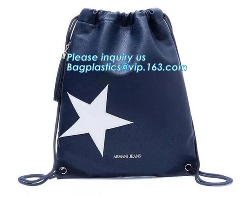 De zachte Beste Verkopende Pu Zak van Leerdrawstring, Pu-van de Hoofdtelefoondrawstring van de Leeroortelefoon de Zakzak, Bagease, Bagplastics