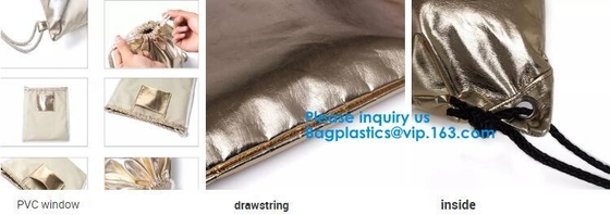 De Zakzak van het Drawstringspu Leer voor Nevel die Gezichtszorginstrument, Iriserende Pu Faux Leercinch Drawstring B hydrateert