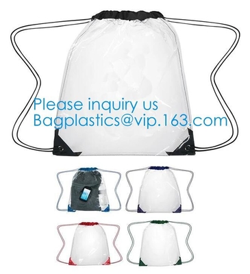 Promotie Transparante Duidelijke Drawstring de Rugzakzakken van pvc, Promotie Hete Verkopende Waterdichte Transparante pvc-Rugzak D