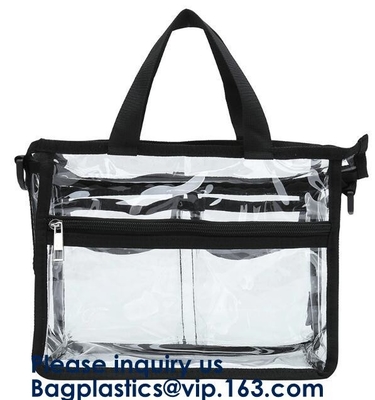 Duidelijke pvc-Make-up Kosmetische Zak met Extra 2 Front Magnet Pockets And Zipper Zak, Kosmetische Draagbare Toiletry Make-upzak
