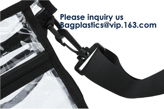 Duidelijke pvc-Make-up Kosmetische Zak met Extra 2 Front Magnet Pockets And Zipper Zak, Kosmetische Draagbare Toiletry Make-upzak