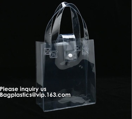 Transparant Kosmetisch de Zakpvc Tote Bag With Clear Handles van de Make-upzak en Plastic crossboady Gespsluiting, schouder