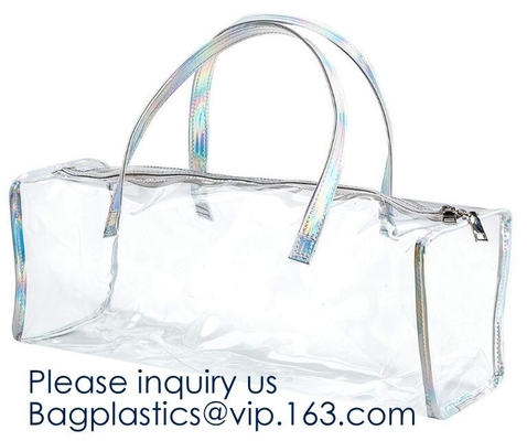 Duidelijke pvc-Klant Tote Bags, Tote Shopping Pvc Material Bag met Embleem, Drankpakket, Klant Tote Bag met Kleine Zak