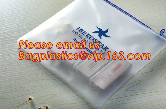 De transparante pvc-zak van het schuifpit met blauwe zijhoekplaat, pvc-de schuifzak van het ritssluitingsslot, zak van pvc van de Ritssluitingsschuif de duidelijke voor heerser