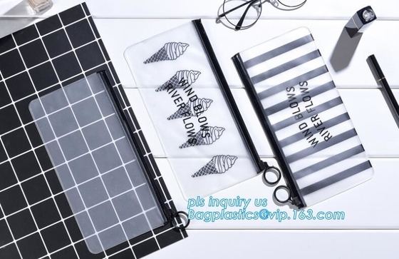 Pvc-van de de ritssluitingszak van de schuifzak de plastic vinyl kosmetische zak, Kleren die Geschikte Berijpte zakken, pvc EVA Vinyl Slider Top Zi verpakt