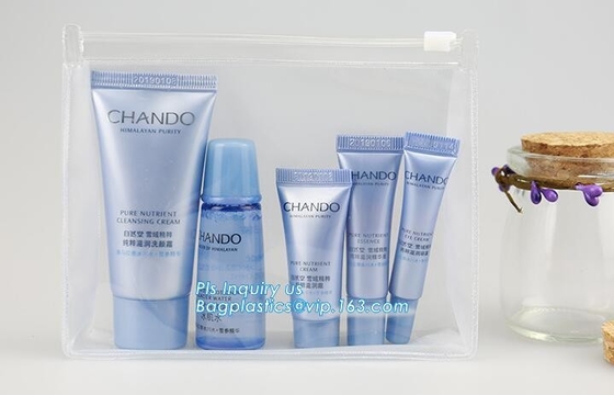 ontruim de hangende toiletry kosmetische zak van zakpvc, de promotie plastic duidelijke transparante kosmetische zak van pvc, hoogste ritssluitings zachte tra