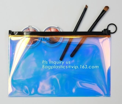 Van de de ritssluitings kosmetische schuif van pvc mini plastic het pitzakken met gedrukte, Promotie kosmetische cosmeti van het gebruiks mooie pvc van de make-upzak