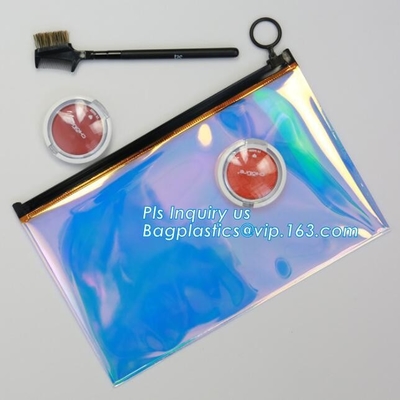 zakken van de tandenborstelpvc van de schuifritssluiting de kosmetische, de plastic kosmetische zakken van de schuifritssluiting met klantendruk, schuifritssluiting