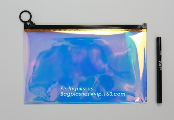 zakken van de tandenborstelpvc van de schuifritssluiting de kosmetische, de plastic kosmetische zakken van de schuifritssluiting met klantendruk, schuifritssluiting