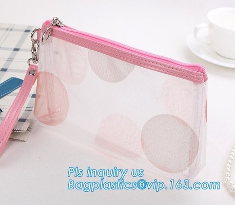 Pvc Mesh Cosmetic Bag Coin Purse voor de Gift Roze Zak van de Mammavakantie, de Draagbare van het de Make-upgeval van de Reis Kosmetische Zak Zak Mesh Cosm