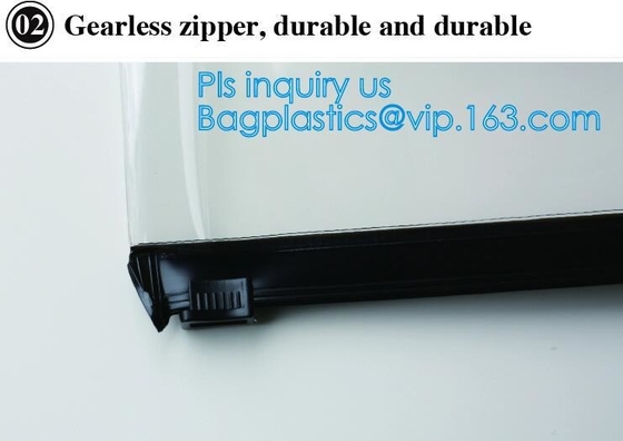 de plastic plastic kosmetische zakken van de schuifritssluiting met klantendruk, staan ritssluitingszak/de zak van de matrasopslag met zipp op