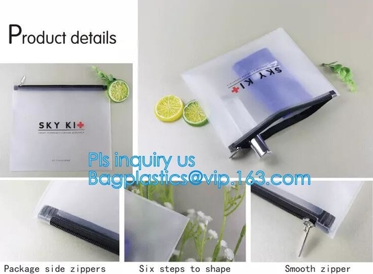 De milieuvriendelijke Duidelijke Reis EVA Cosmetic Bag met de Sluiting van de Schuifritssluiting, de druk van de steenschuif paste berijpte pvc-zak aan