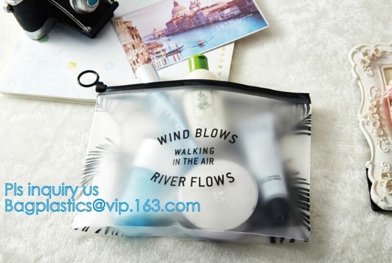 zakken van de zak de duidelijke vinylpvc k van pvc van de schuifritssluiting, van de de Schuifritssluiting van pvc van het Douaneembleem de Transparante Vlakke Zak, kleren packin
