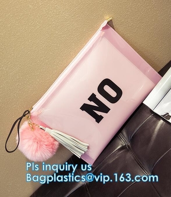 De douane Gedrukte Schuifpe Zakken van de Ritssluitingskleding met Embleem, de berijpte plastic pvc-zak van het ritssluitingsdocument, Standup Kosmetisch P