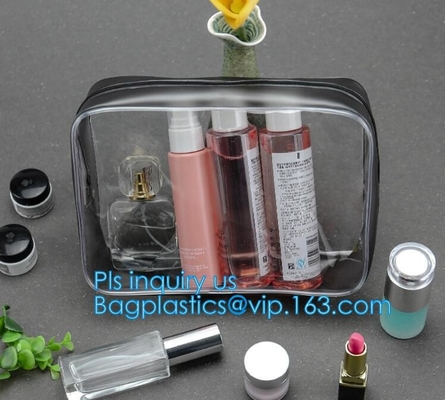 De duidelijke Carry On Travel Toiletry Bag-Zak van de de Reis Kosmetische Make-up van pvc, de Openluchtritssluiting B van reis stevige duurzame transparante pvc
