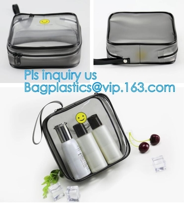 De duidelijke Carry On Travel Toiletry Bag-Zak van de de Reis Kosmetische Make-up van pvc, de Openluchtritssluiting B van reis stevige duurzame transparante pvc