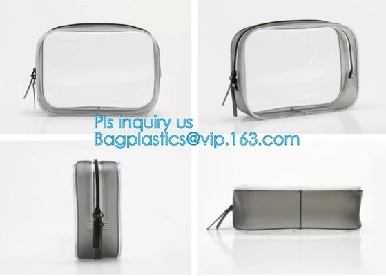 De duidelijke Carry On Travel Toiletry Bag-Zak van de de Reis Kosmetische Make-up van pvc, de Openluchtritssluiting B van reis stevige duurzame transparante pvc