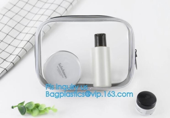 De duidelijke Carry On Travel Toiletry Bag-Zak van de de Reis Kosmetische Make-up van pvc, de Openluchtritssluiting B van reis stevige duurzame transparante pvc