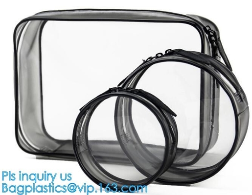 kosmetische zak van pvc van de make-upzak draagt de mini duidelijke, pvc-de Zak van de Zakkentote clear transparent cosmetic travel van de make-upzak, behandelt
