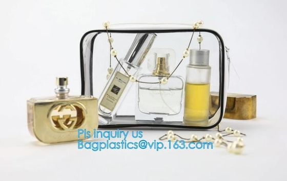 De kosmetische Zak maakt omhoog de Make-upzak van pvc van Organisatorbag waterproof, van de de make-upzak van reis de duidelijke pvc kosmetische zak, vakantiestrand p