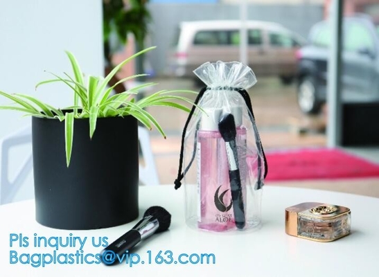 De Zak van de Rugzakpvc Drawstring van Drawstringszakken, de Promotie Duidelijke Plastic Drawstring Zak van pvc, drawstring de rugzakzak van pvc