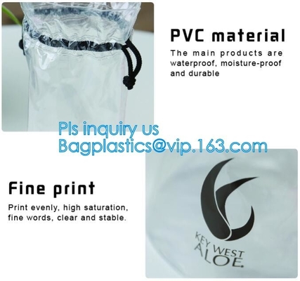 De Zak van de Rugzakpvc Drawstring van Drawstringszakken, de Promotie Duidelijke Plastic Drawstring Zak van pvc, drawstring de rugzakzak van pvc
