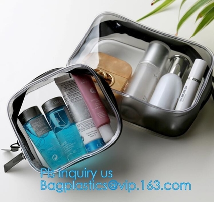 Van de Zakvrouwen van reis Draagbare pvc Transparante Waterdichte Kosmetische de Make-uptoiletry Zakken, de Kosmetische Zak van pvc, pvc-Make-upzak,