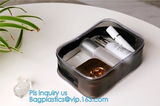 Van de Zakvrouwen van reis Draagbare pvc Transparante Waterdichte Kosmetische de Make-uptoiletry Zakken, de Kosmetische Zak van pvc, pvc-Make-upzak,