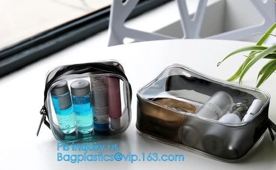 Van de Zakvrouwen van reis Draagbare pvc Transparante Waterdichte Kosmetische de Make-uptoiletry Zakken, de Kosmetische Zak van pvc, pvc-Make-upzak,
