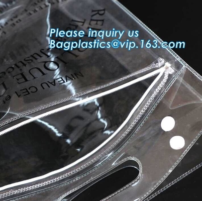 Vinylpvc-Ritssluitings Op zwaar werk berekende Duidelijke Plastic Zakken met Handvatten, de Milieuvriendelijke Duidelijke pvc-Zak van het Wijnijs/pvc-het ijszak van de wijngift